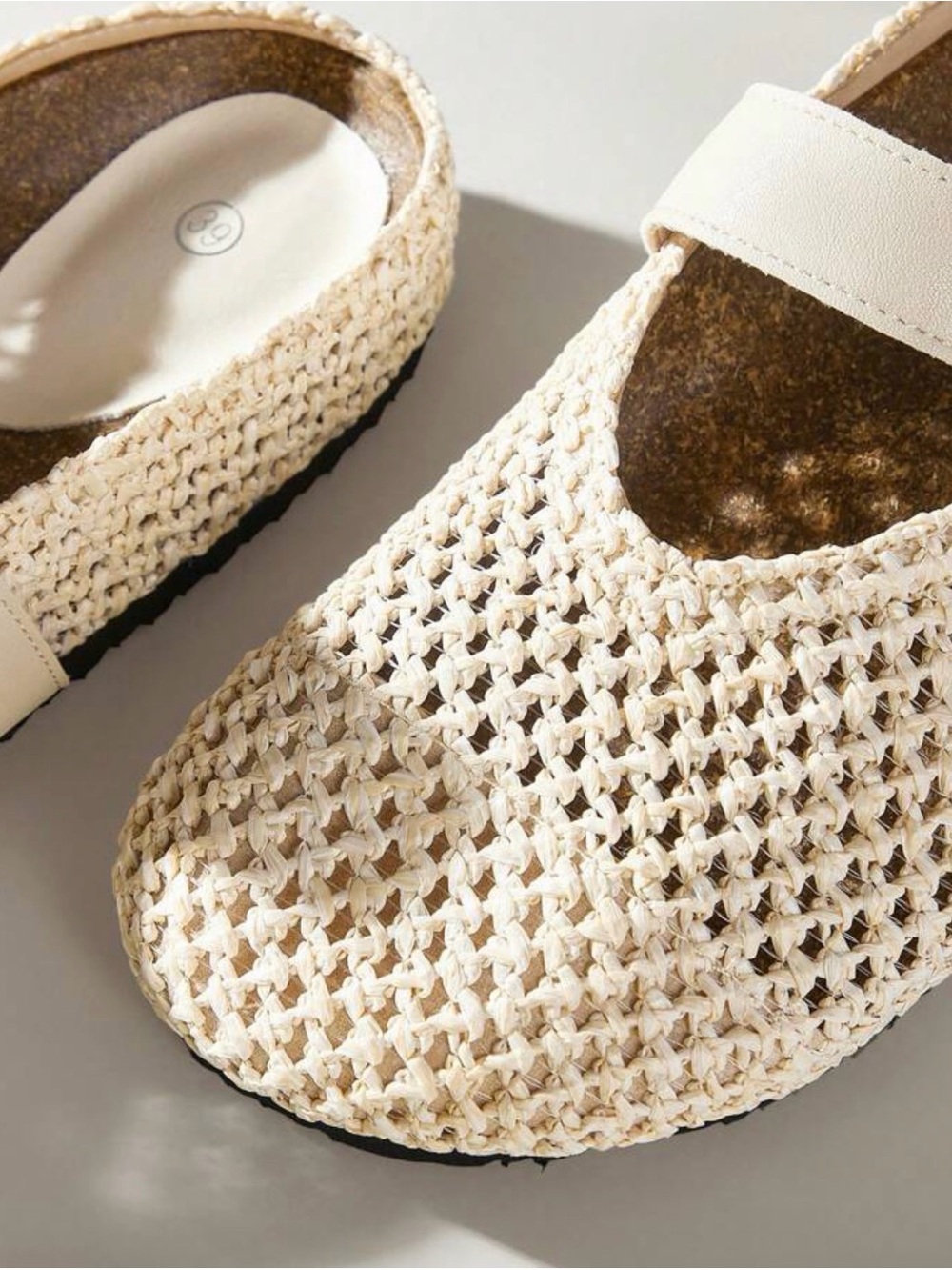 Woven Mary Jane Slip-On Shoes in Cream - Picture 4 of 7